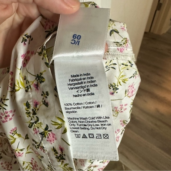 J Crew Tie-Sleeve Button-Front Poplin Top Meadow Floral Size M - Picture 15 of 15